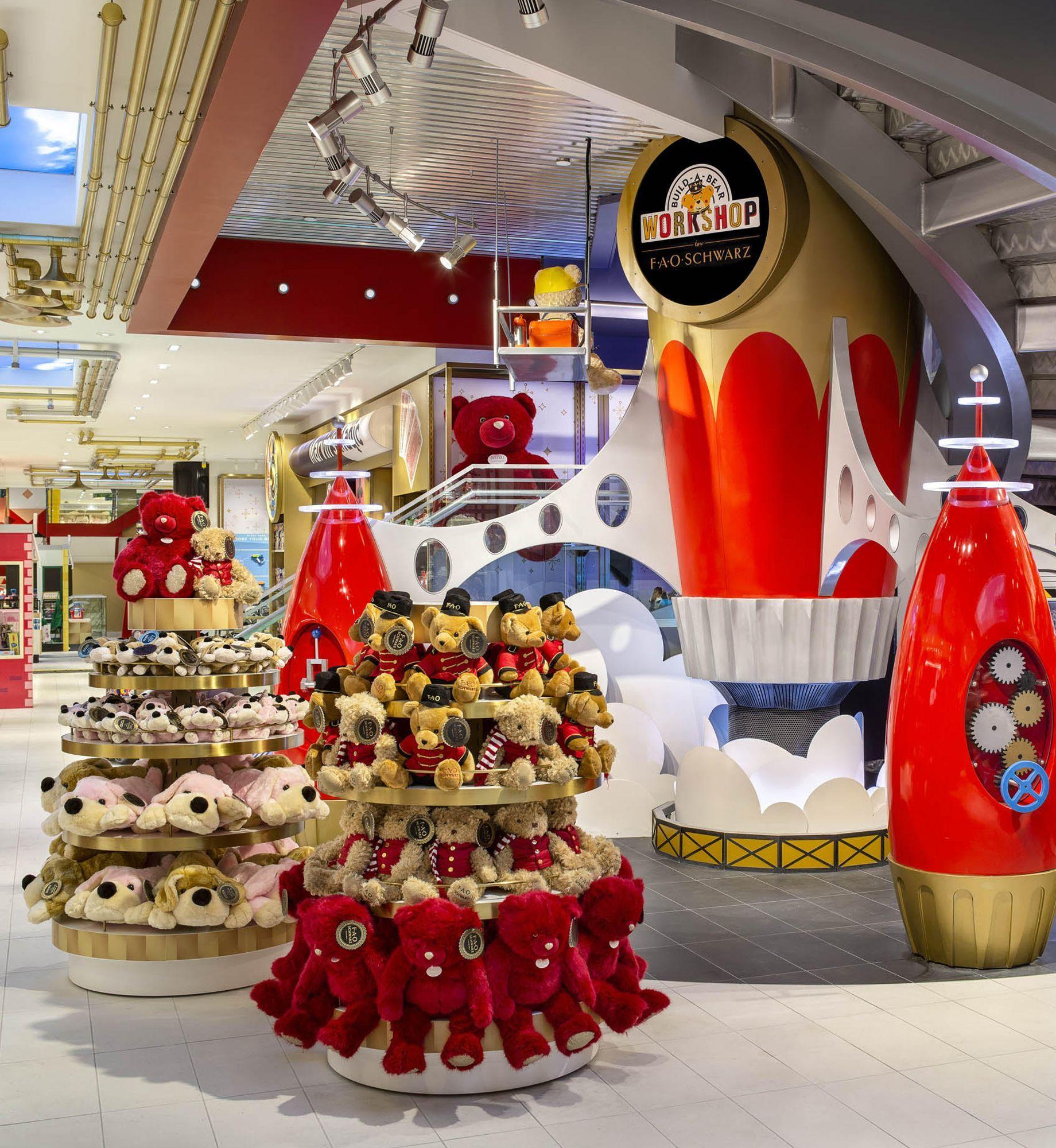 Two mascots outside of FAO Schwarz