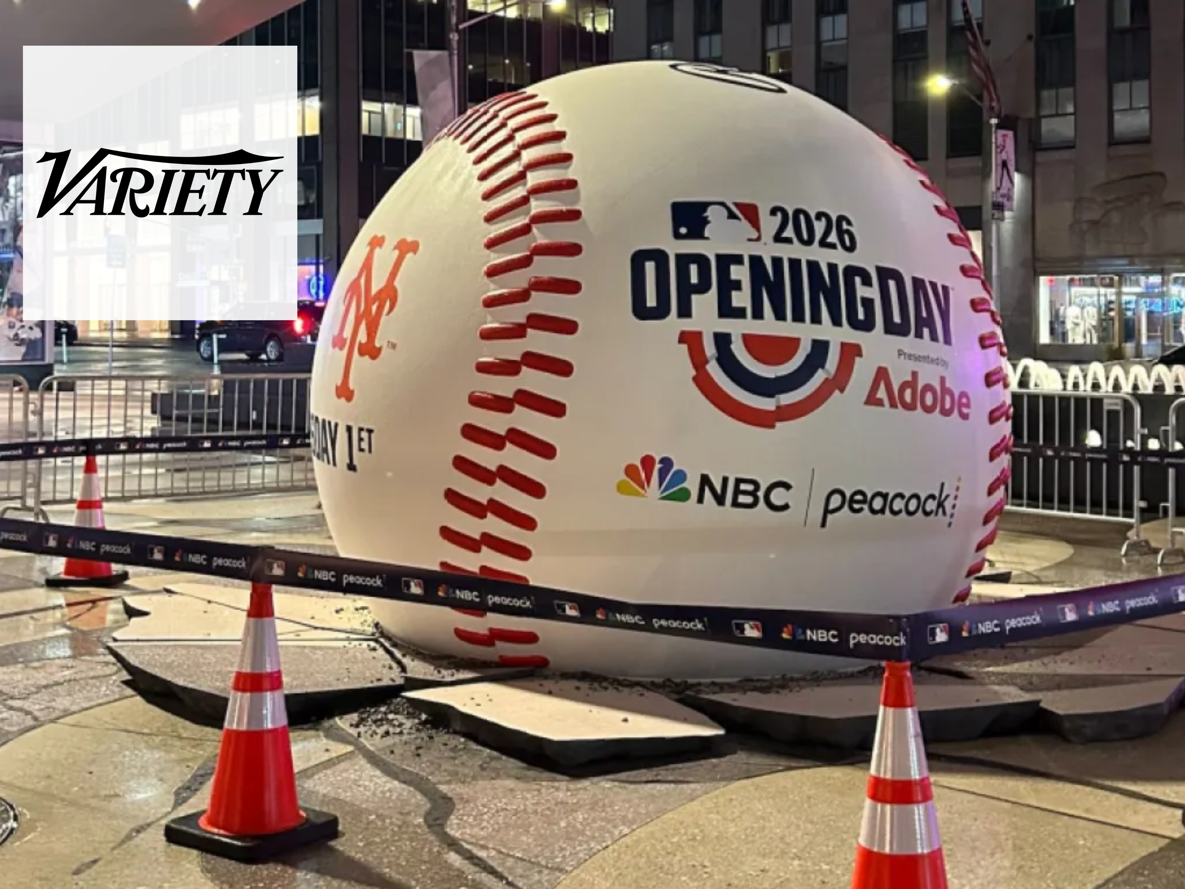 giant baseball installation in new york city