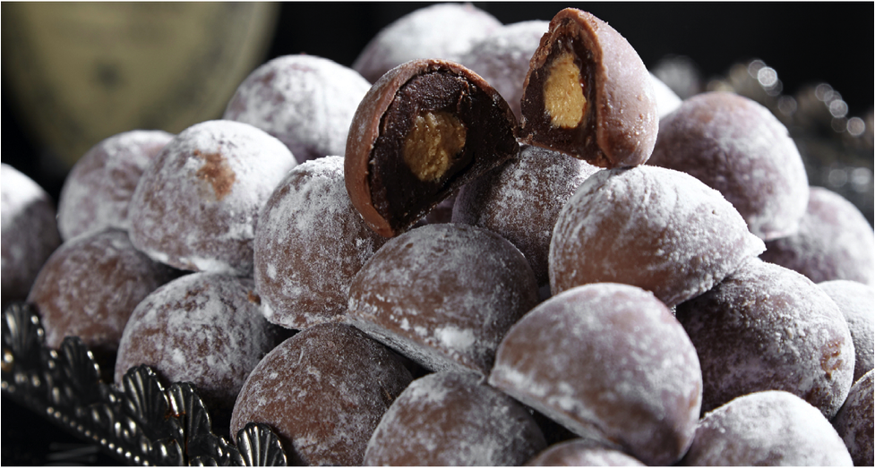 Champagne Truffles by Teuscher Chocolates on display