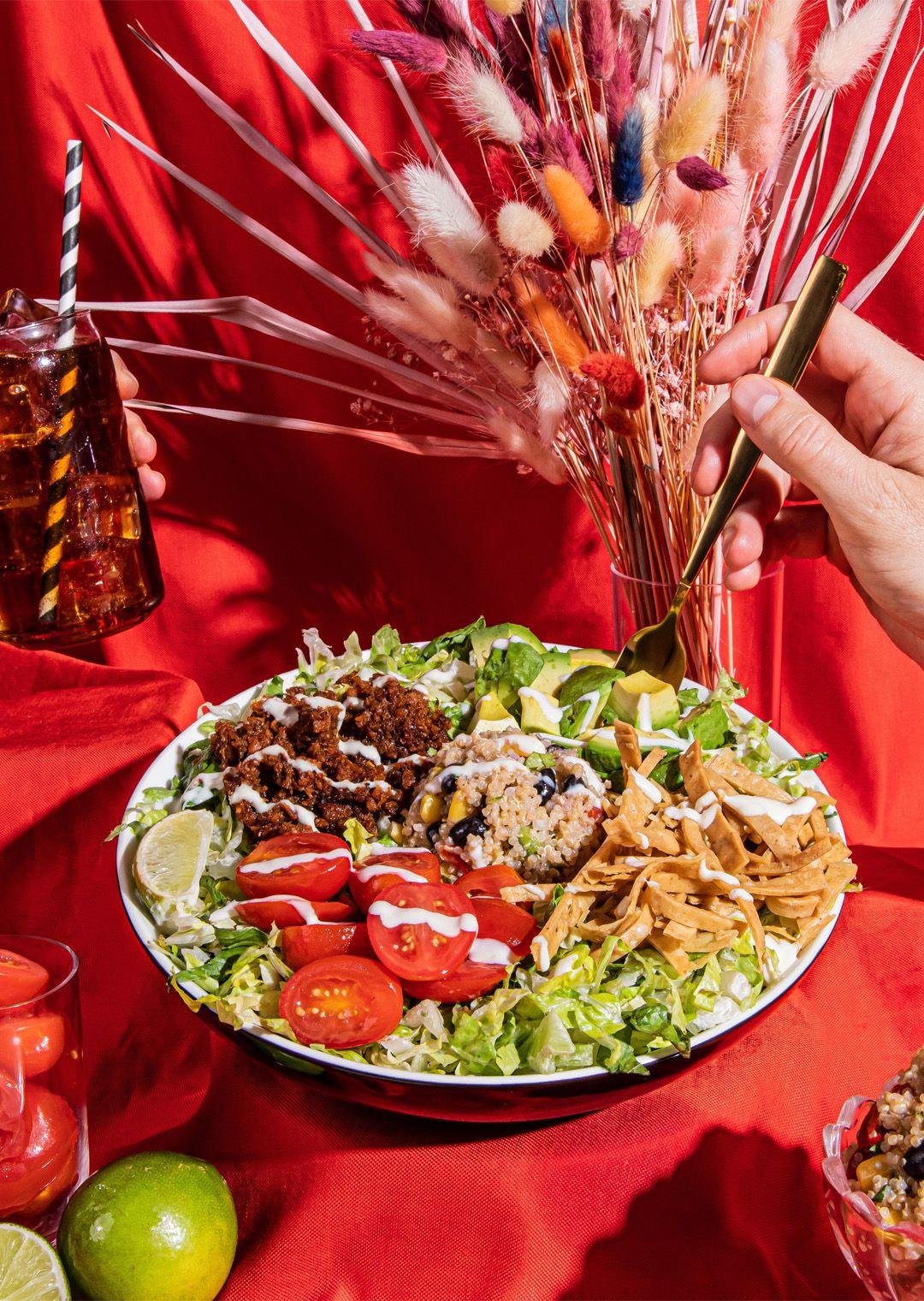 fresh salad from Beatnic on a tablecloth