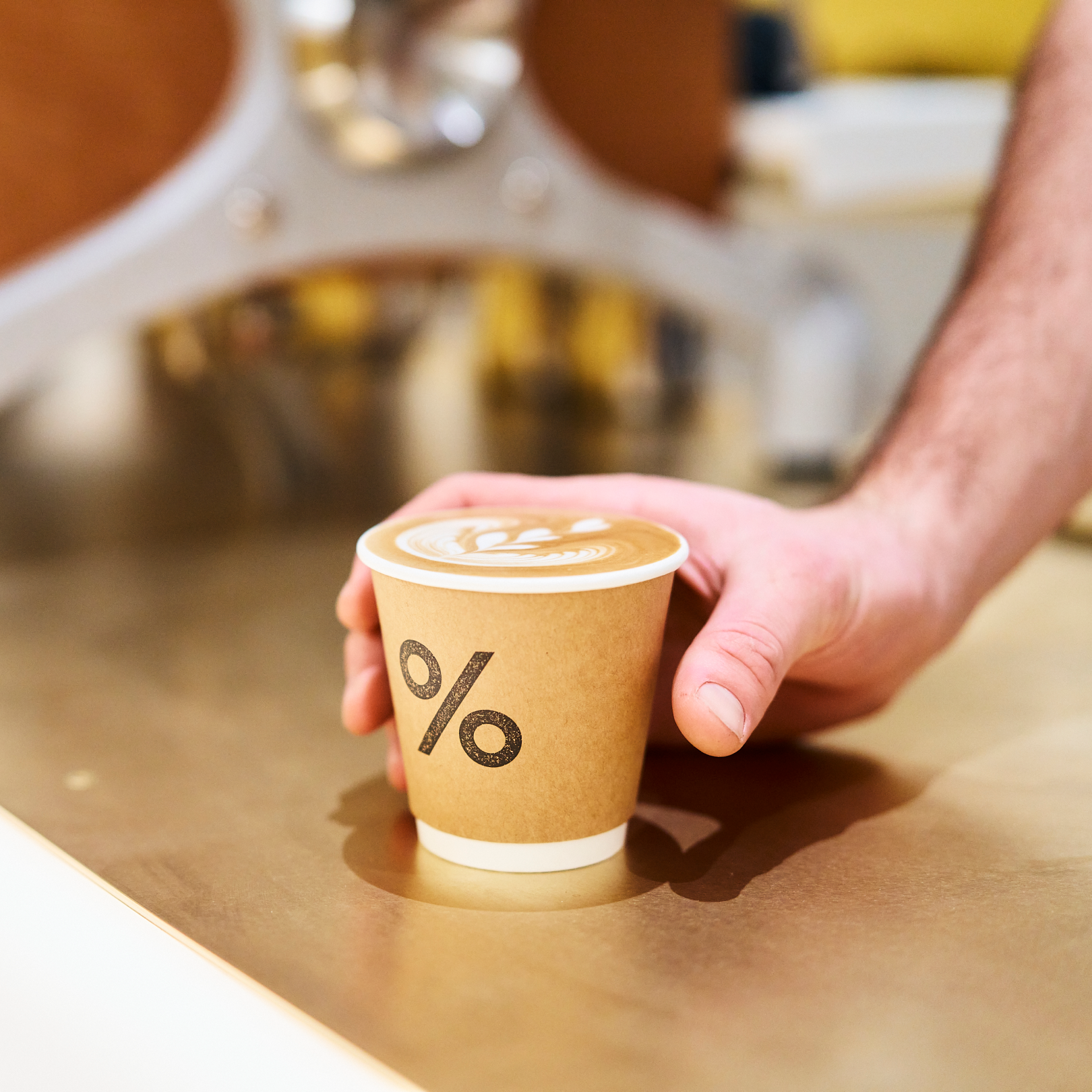 Cup of espresso from % Arabica at Rockefeller Center