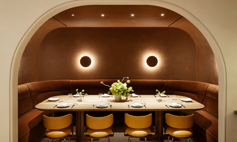 Semi-private alcove seating at Jupiter at Rockefeller Center
