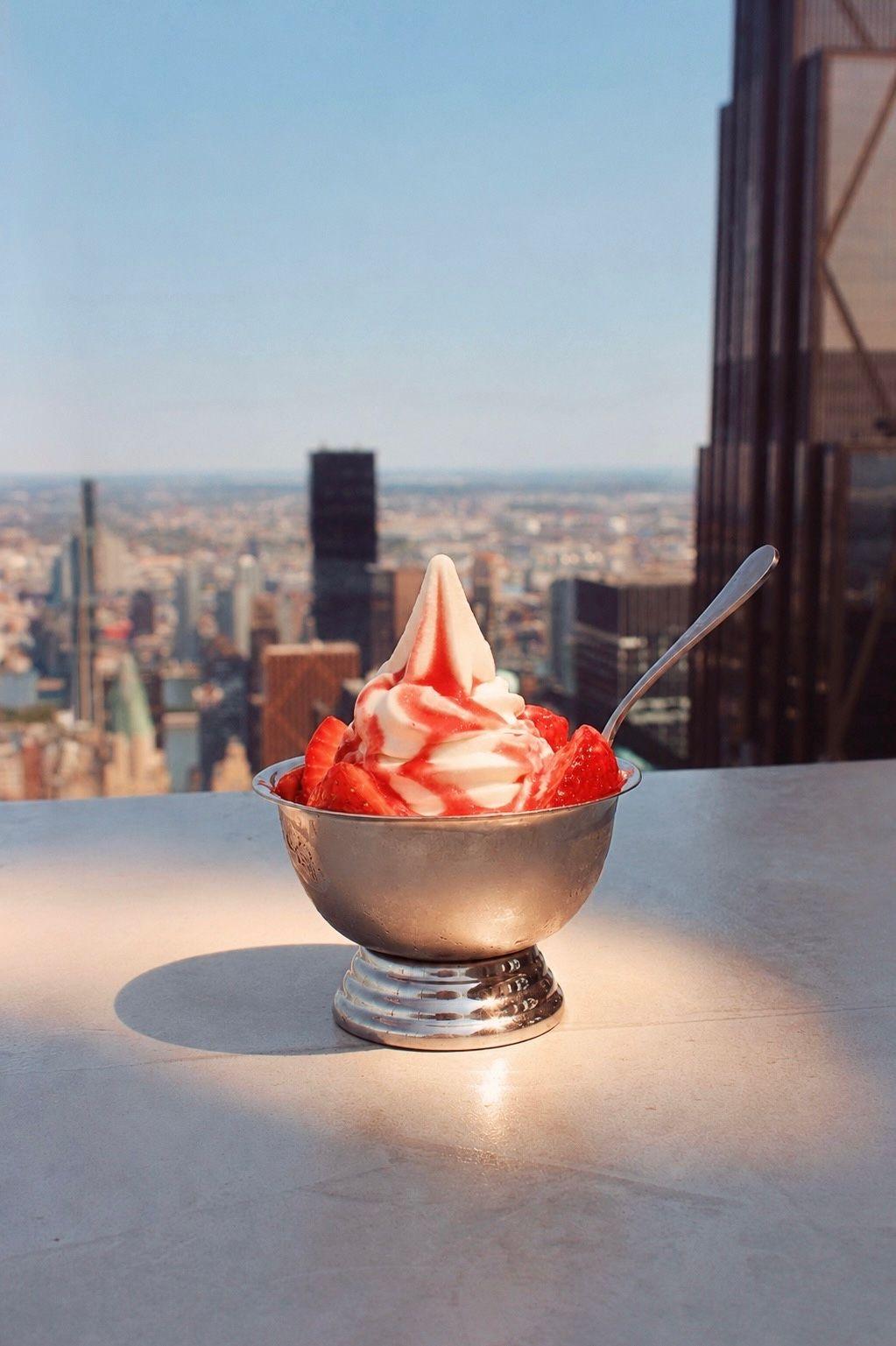 red ice scream sundae