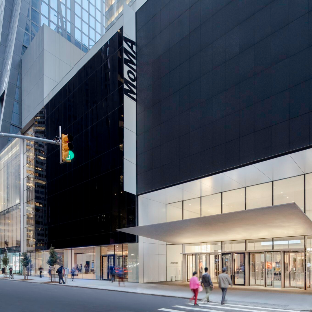The exterior of the Museum of Modern Art in NYC