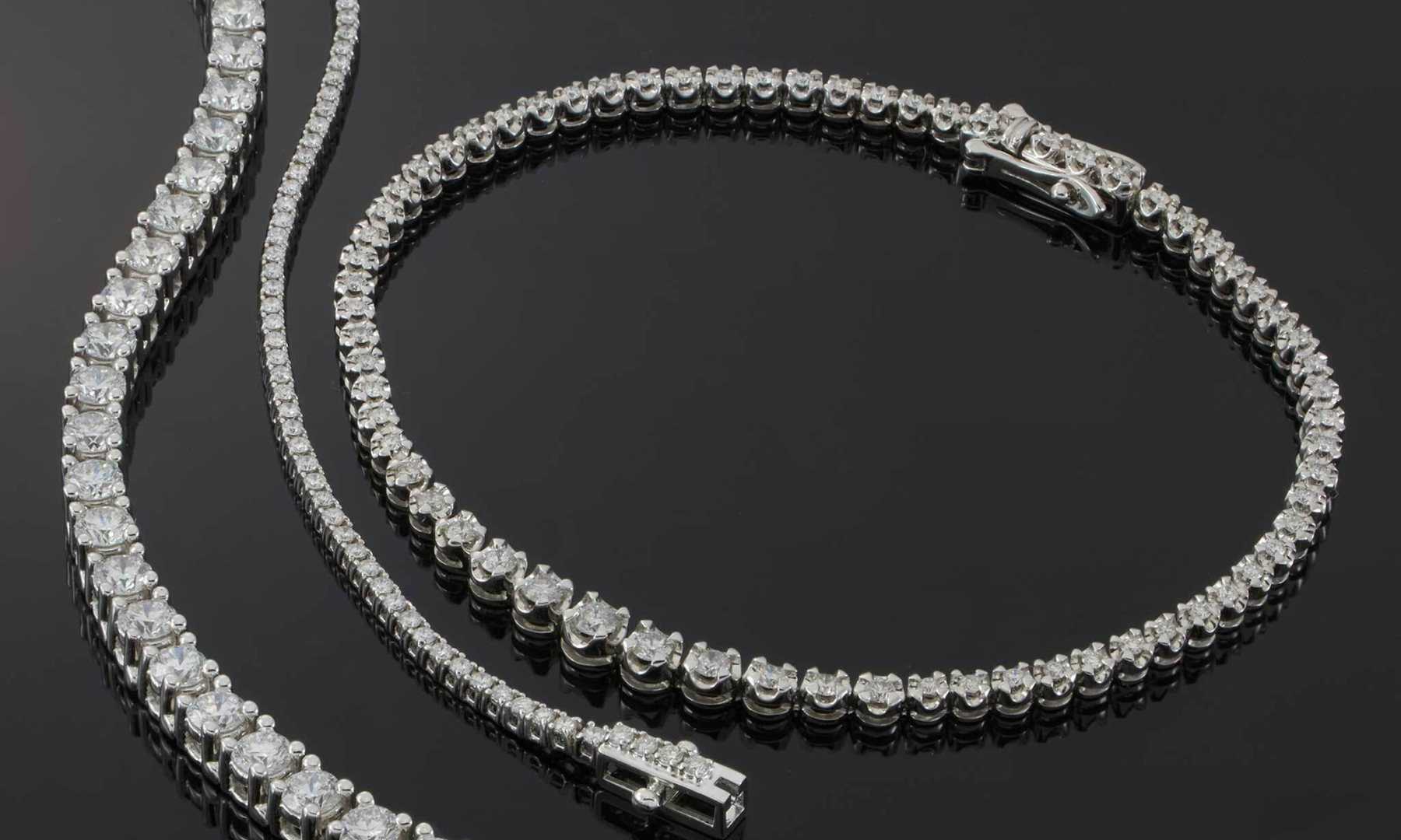 Three tennis bracelets from Louis Martin Jewelers at Rockefeller Center