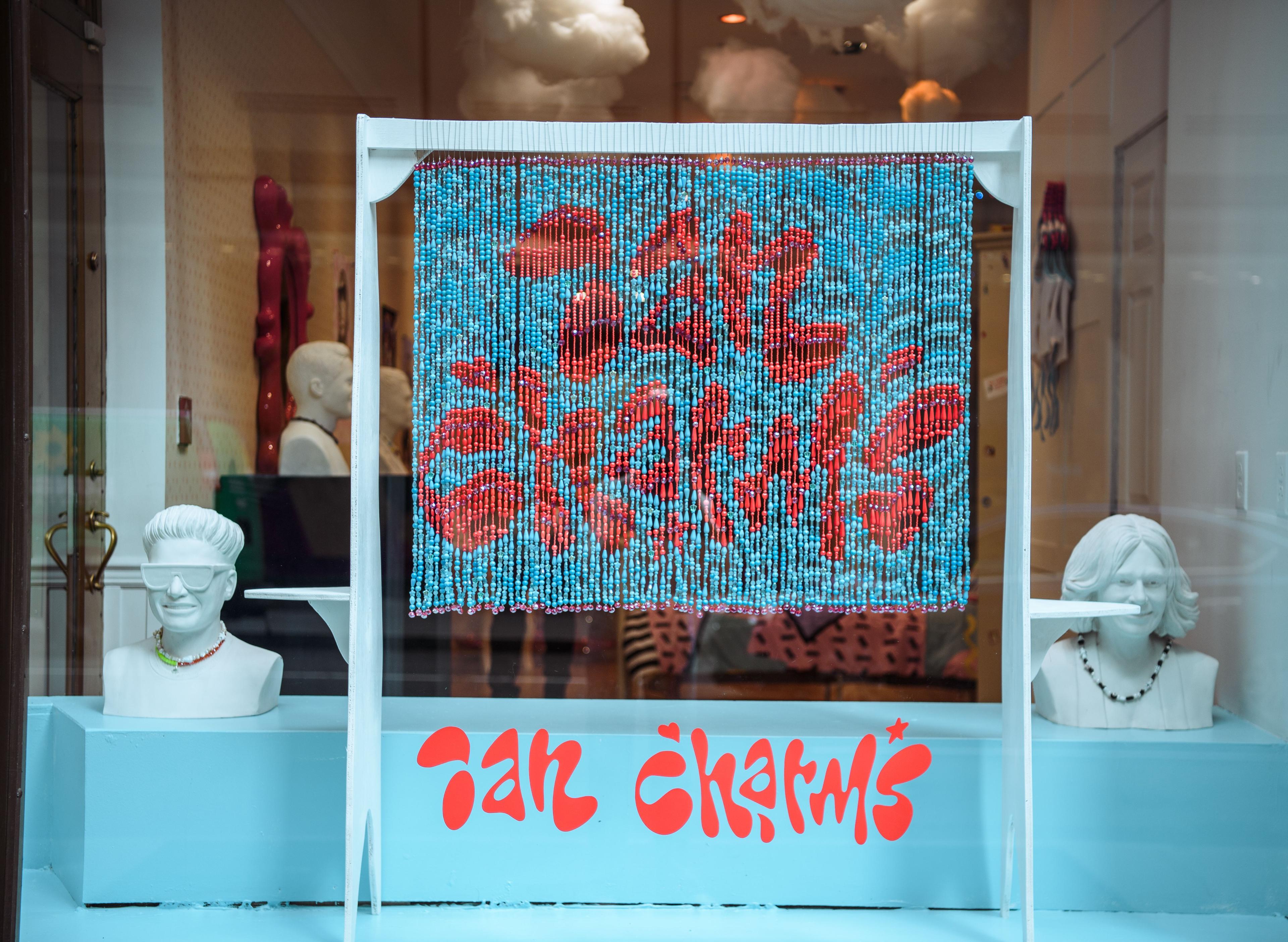 Window display at Ian Charms at Rockefeller Center
