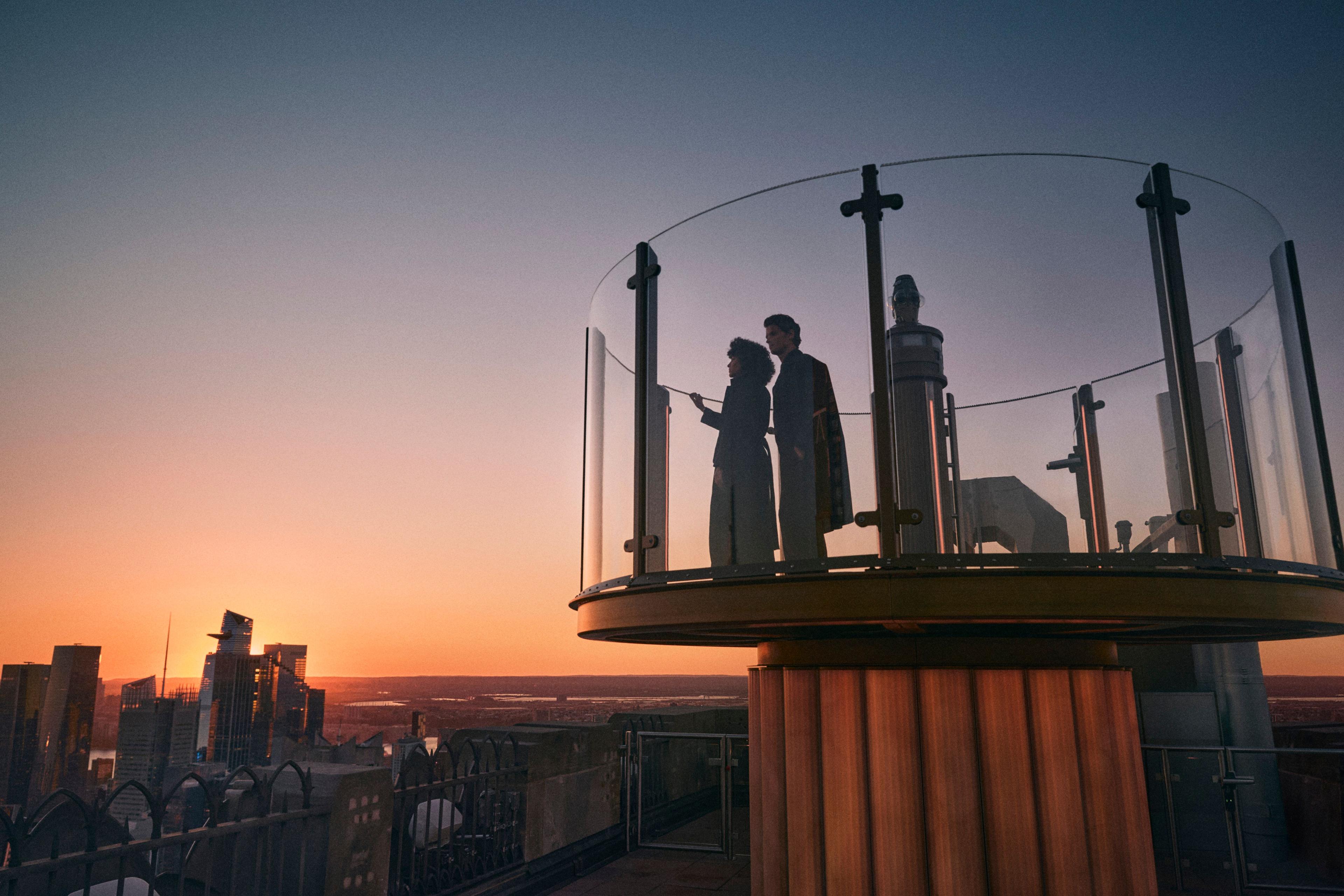 skylift at sunset at top of the rock