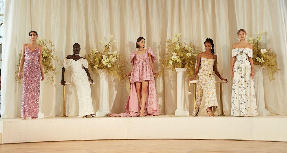 Five models in Markarian's Spring/Summer 2022 fashion show at the Rainbow Room