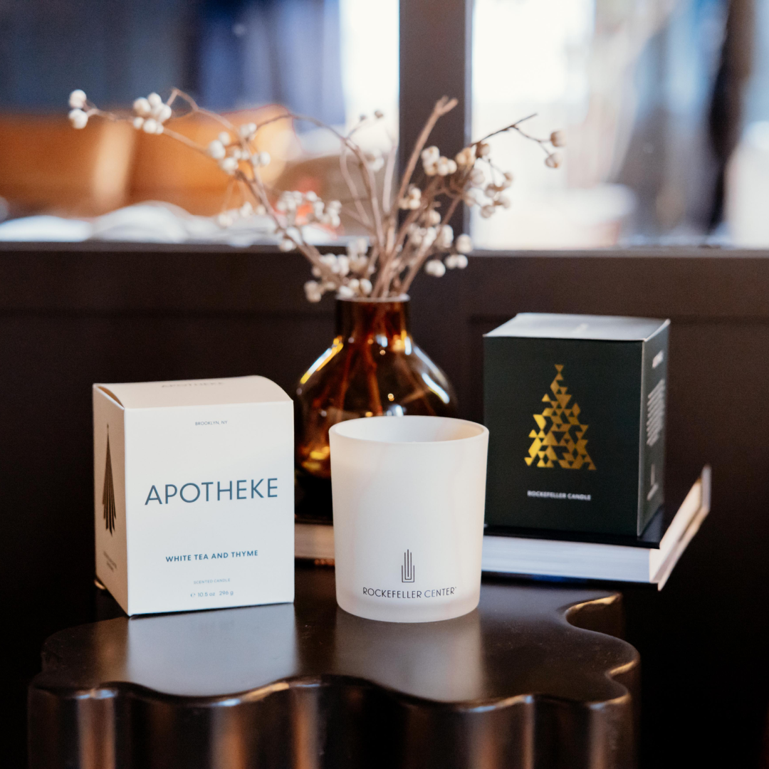 The Apotheke White Tea and Thyme candle from the Rockefeller Center Gift Shop