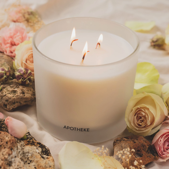 Santal Rock Rose candle from Apotheke at Rockefeller Center