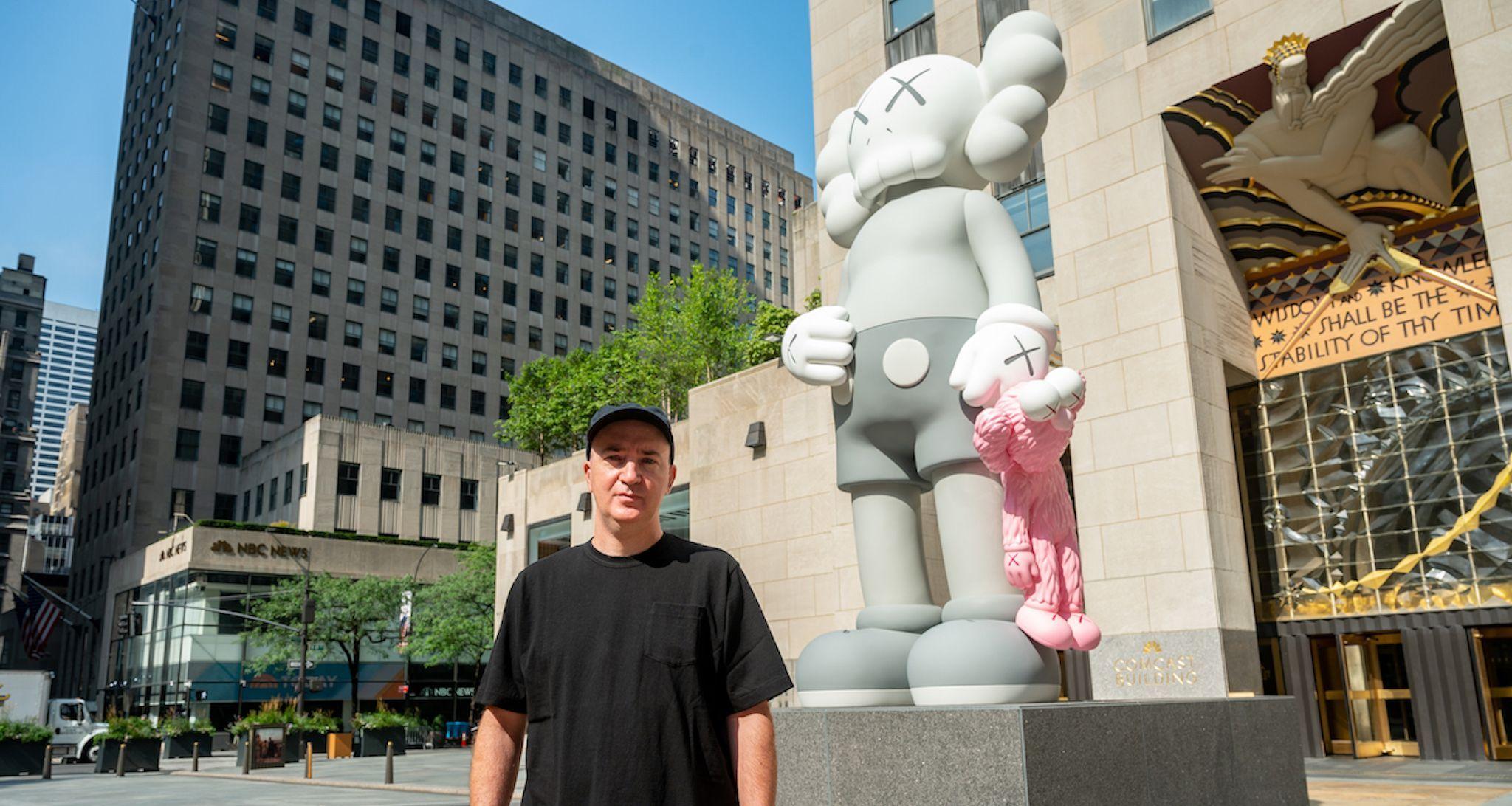 Artist and designer KAWS at Rockefeller Center