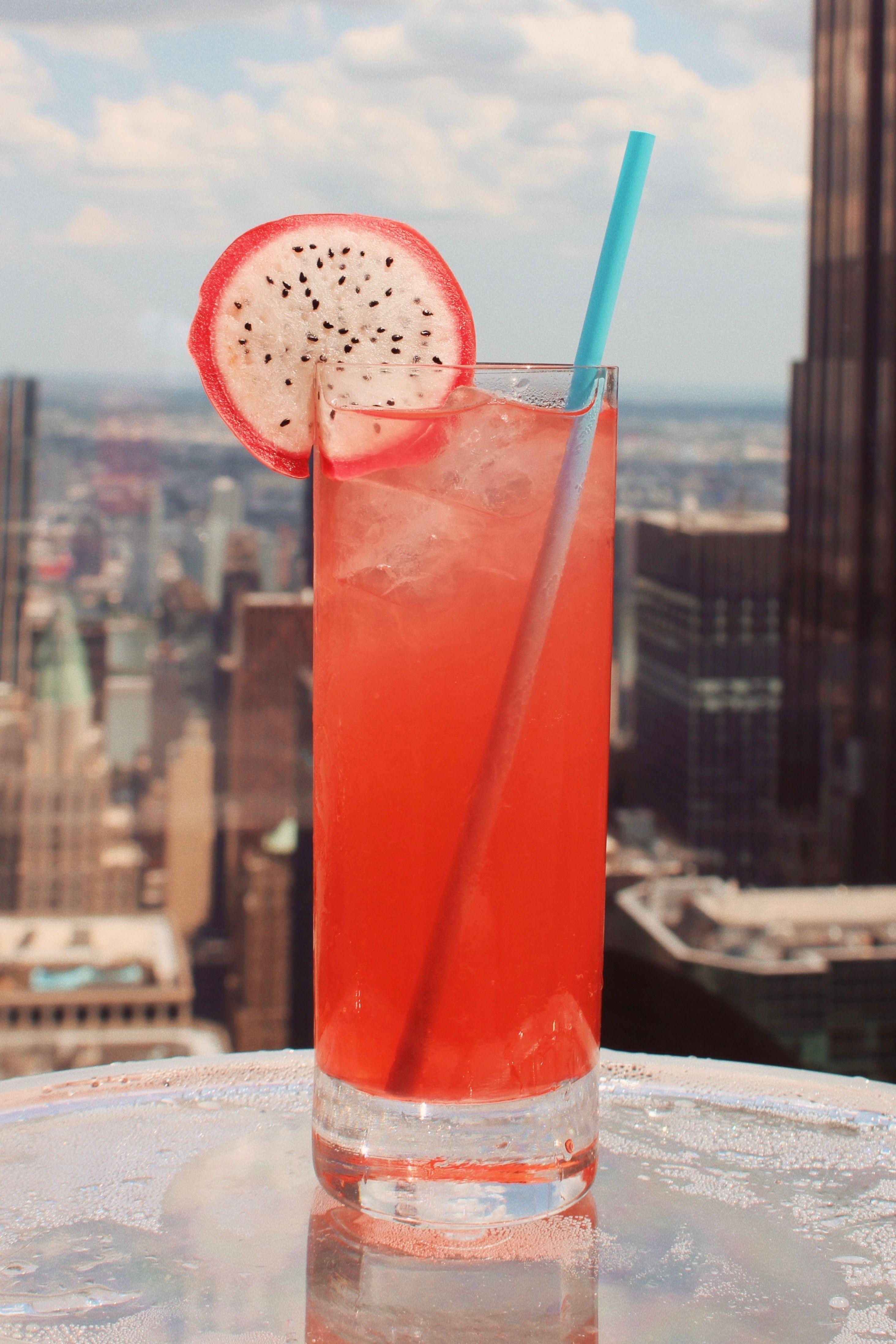 red cocktail from the weather room