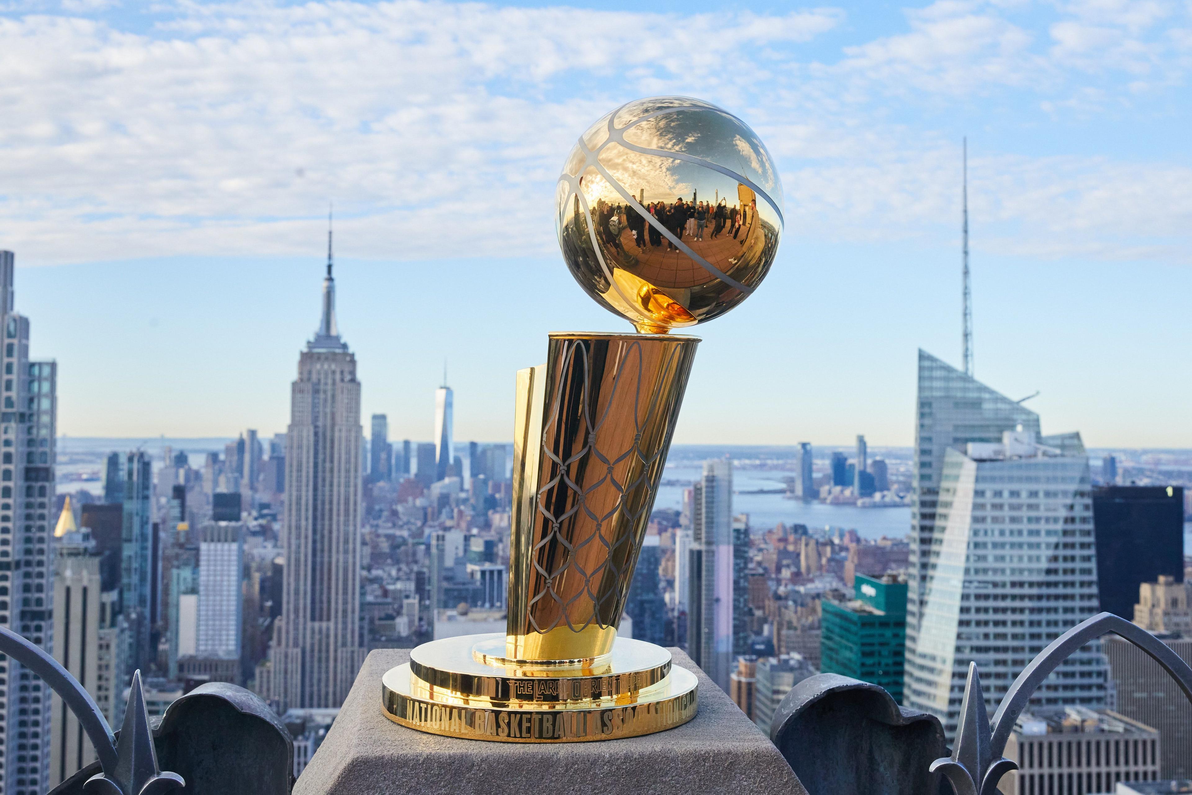 NBA Finals Trophy at Top of the Rock