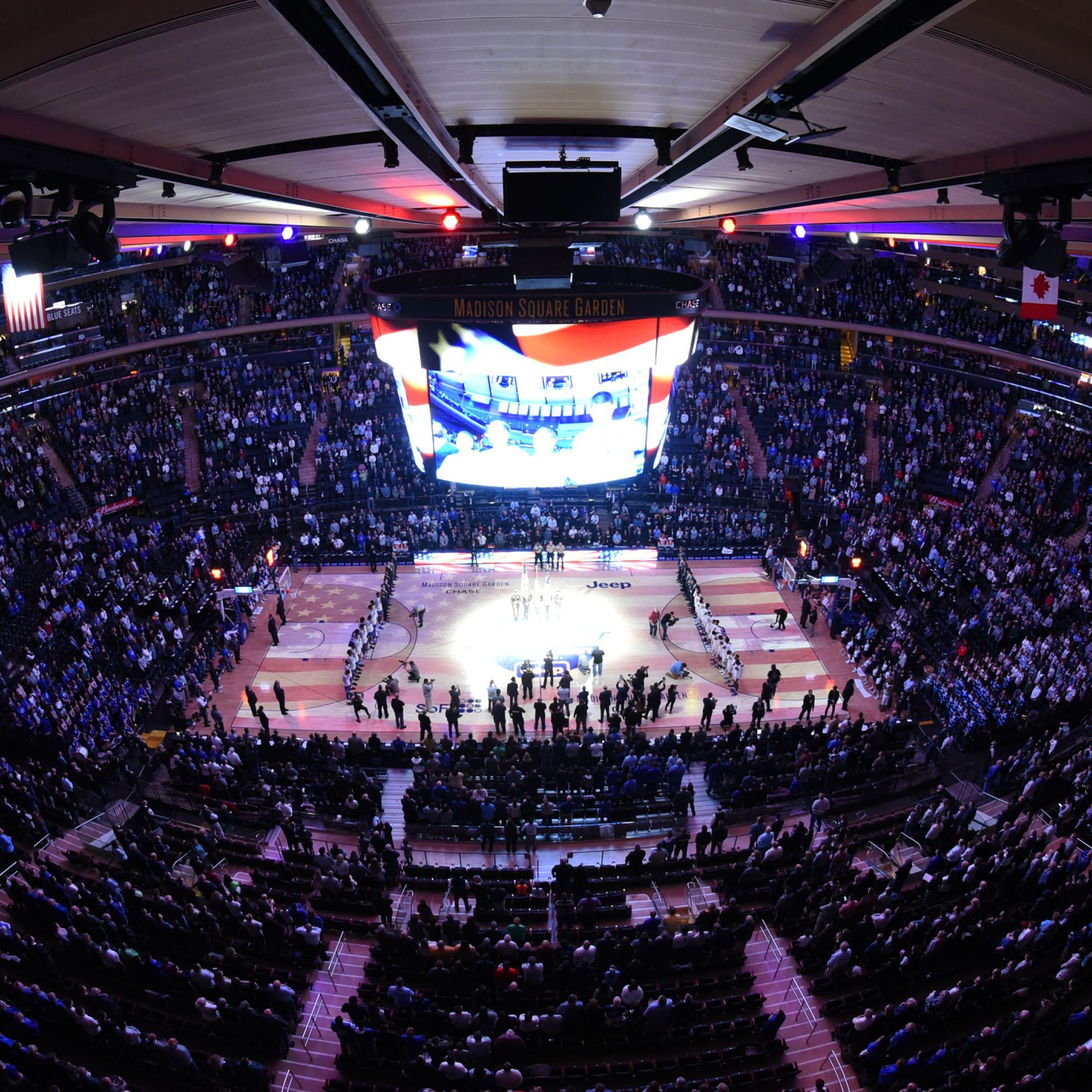 Aerial view of the crowd at Madison Square Garden during the Big East Tournament