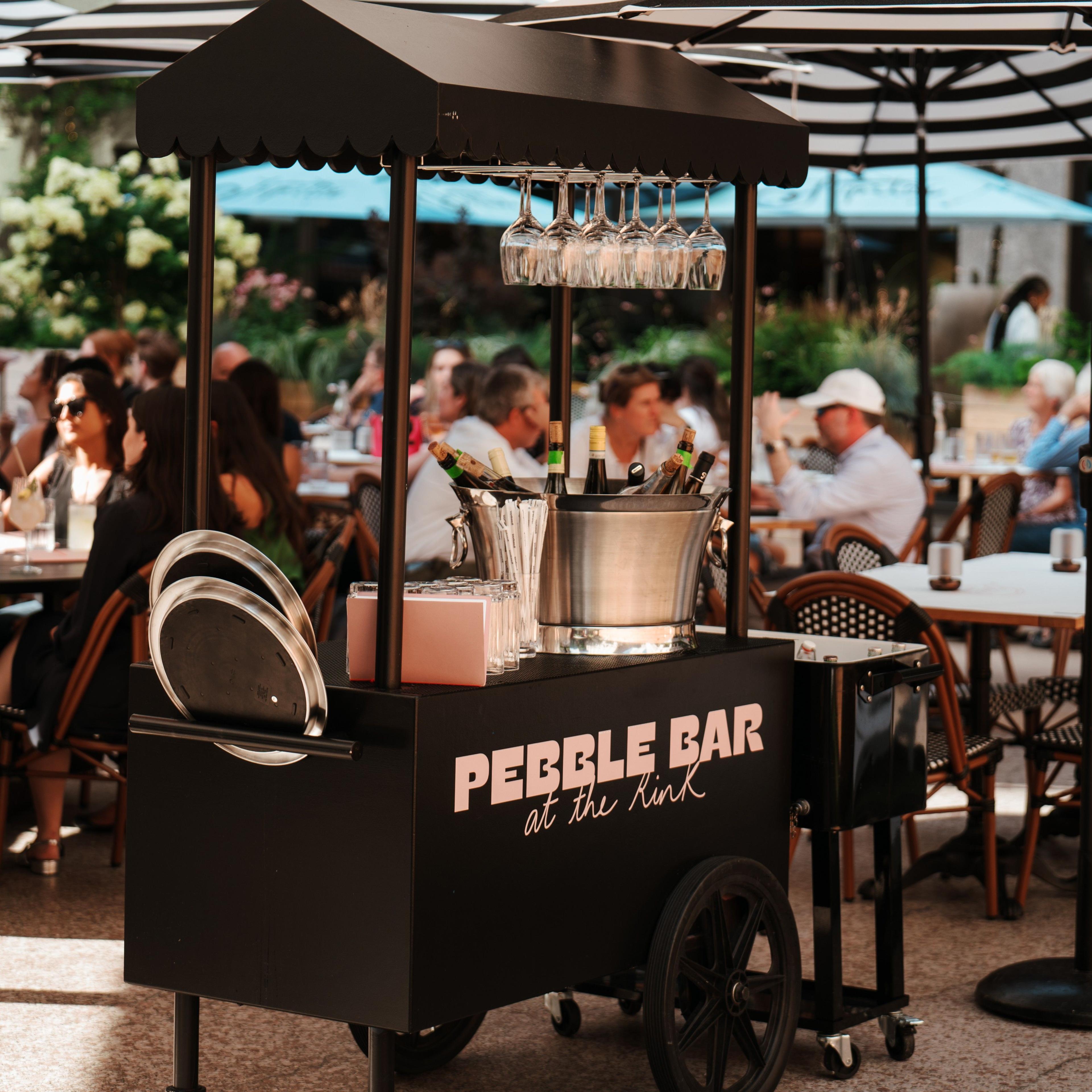 pebble bar at the rink cart