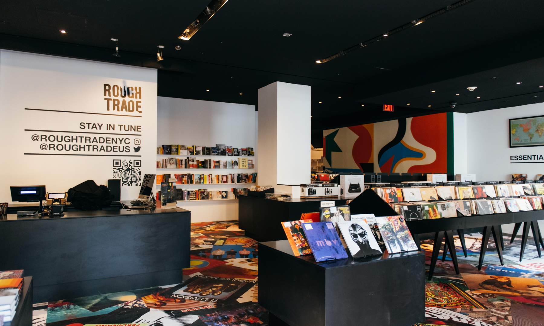 The interior of Rough Trade Above at Rockefeller Center