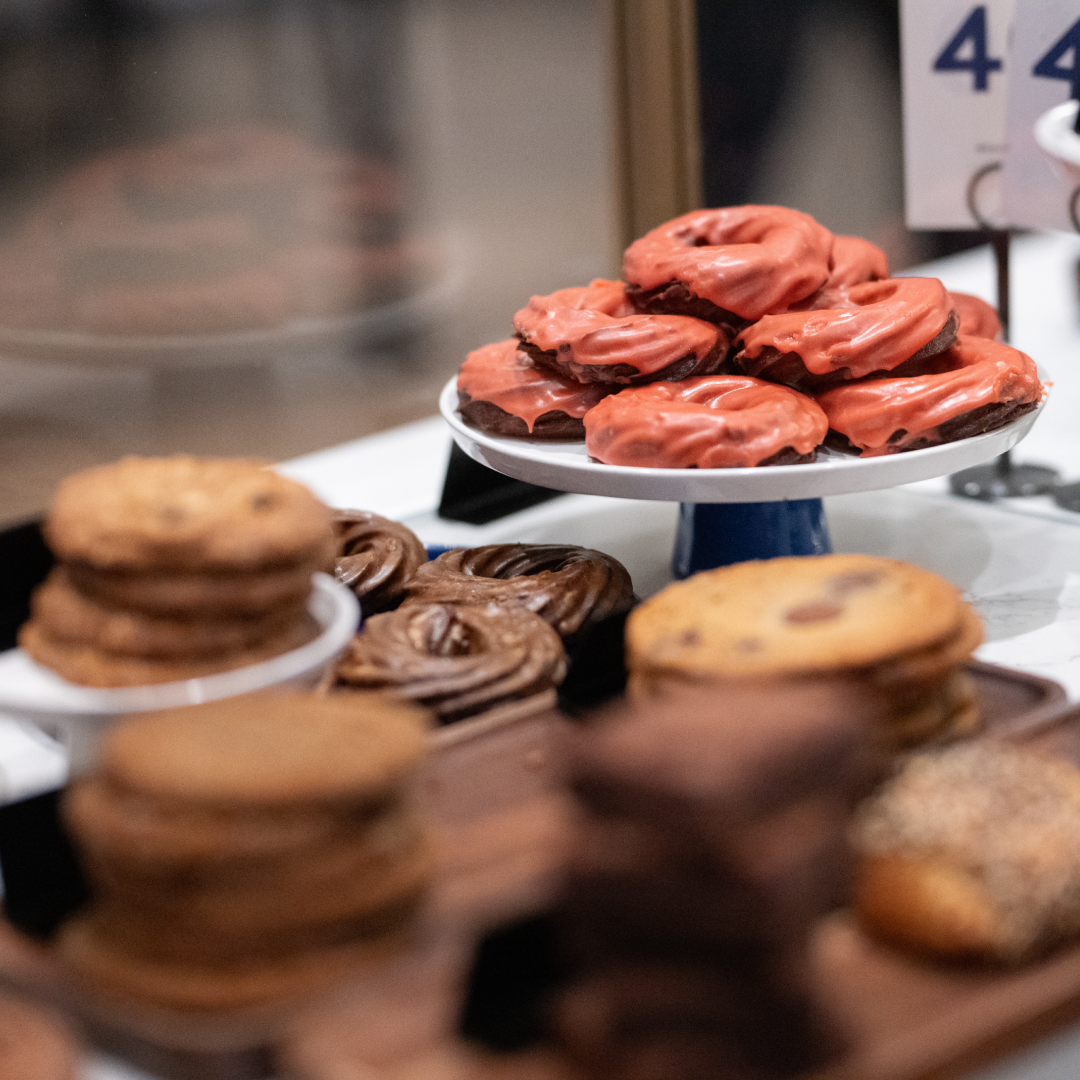 Assorted pastries on display at Daily Provisions at Rockefeller Center