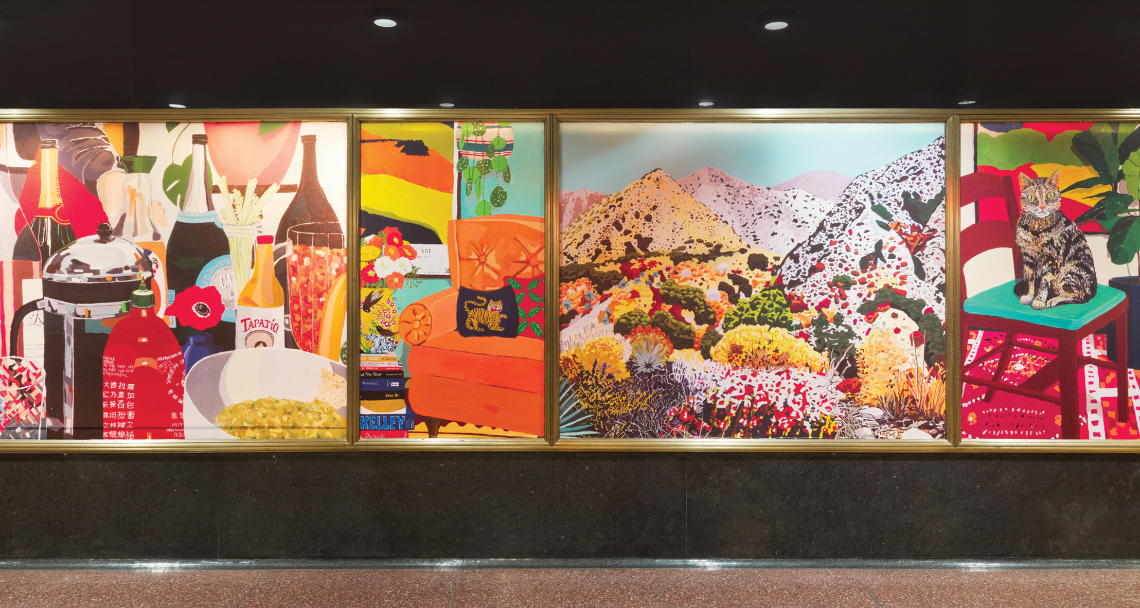 Hilary Pecis's larger art pieces displayed in Rockefeller Center