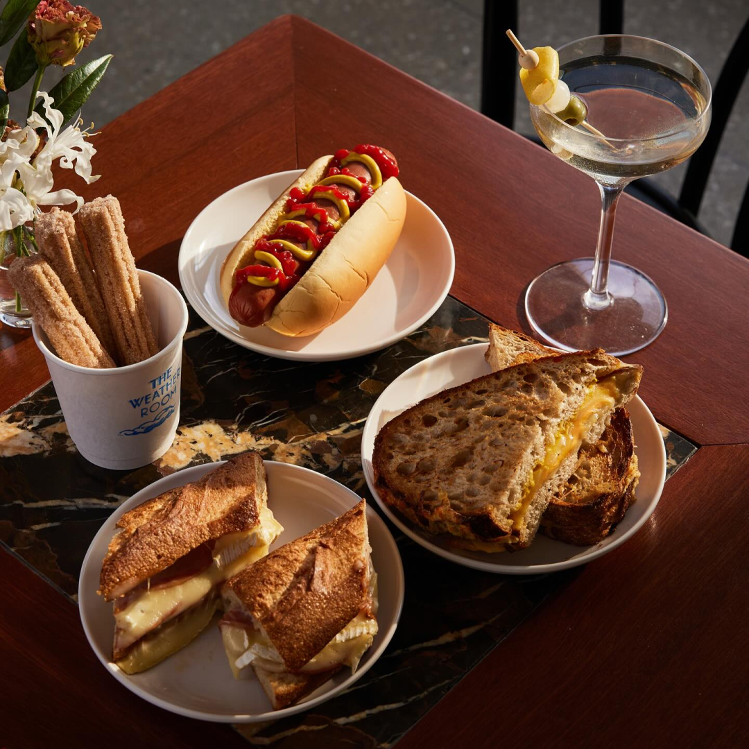 Plates of food from The Weather Room at Rockefeller Center