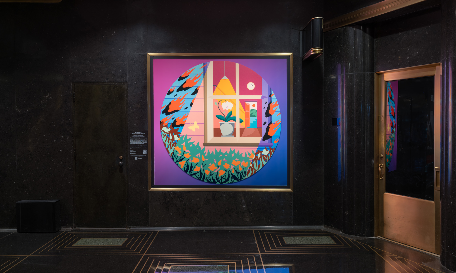 Artwork by Greg Ito on display at Rockefeller Center as part of Art Production Fund's Art in Focus series