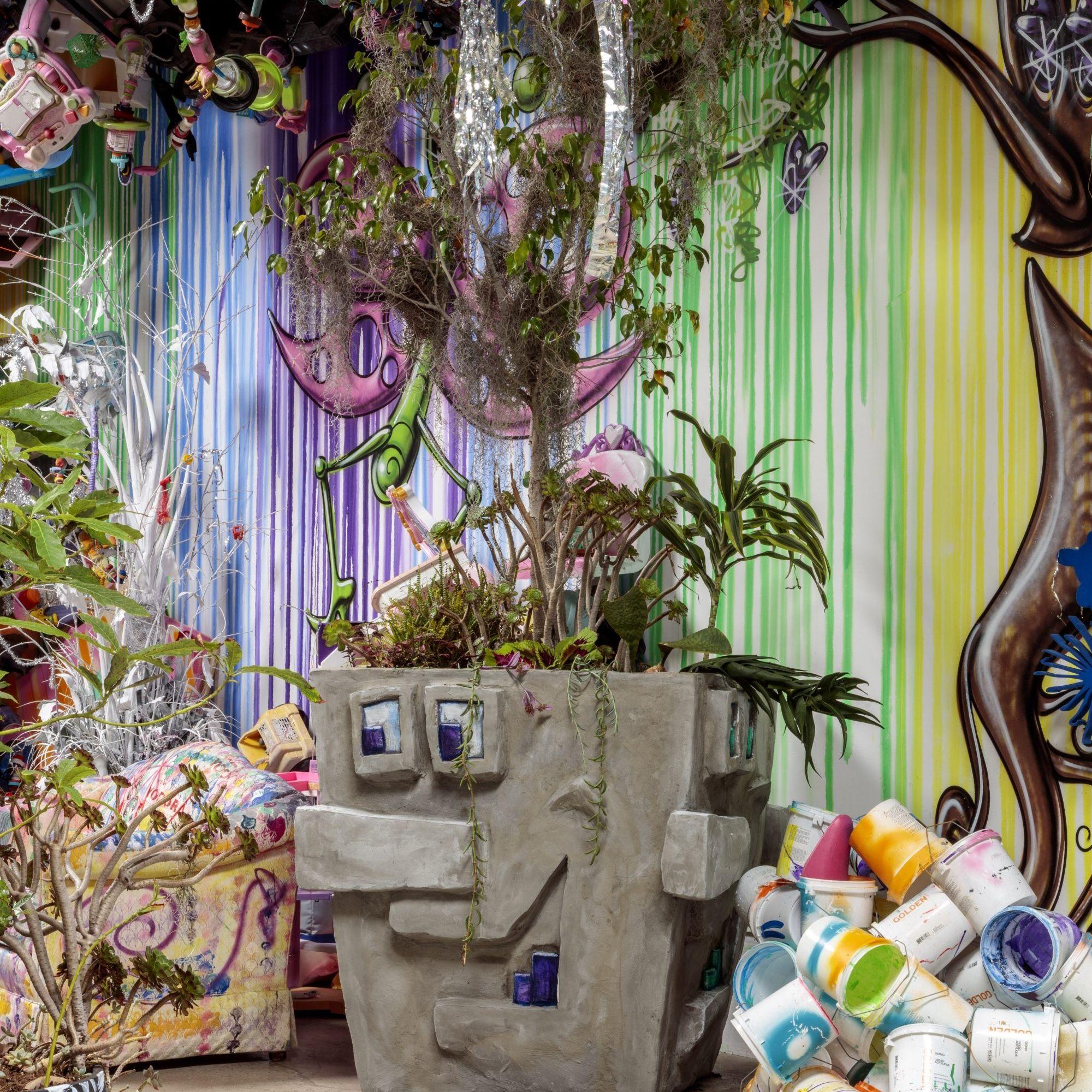 Decorative planters by artist Kenny Scharf