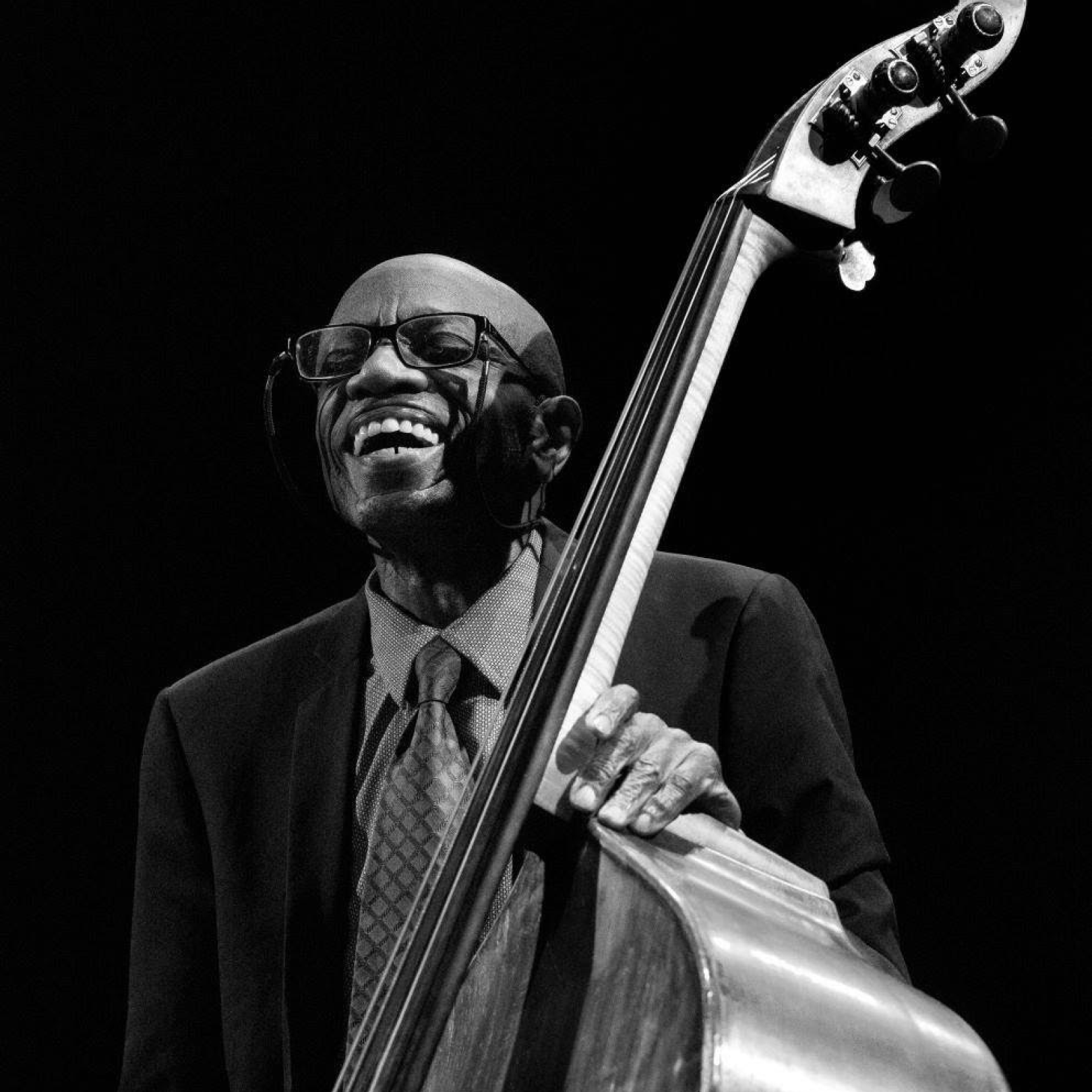 Black and white photo of jazz performer Reggie Workman