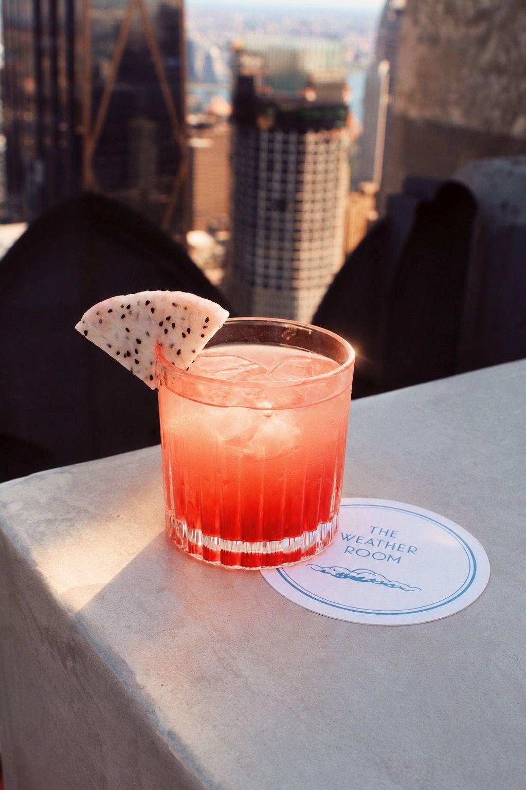 red dragonfruit cocktail from the weather room