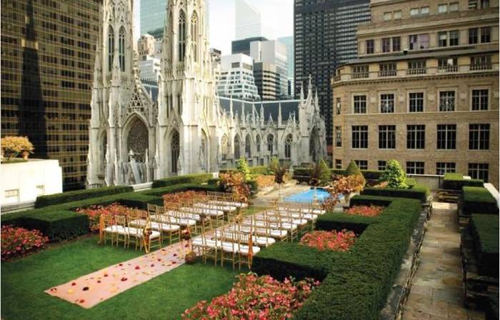 Private NYC event venue with an outdoor rooftop garden overlooking St. Patrick's Chathedral and Fifthe Avenue.