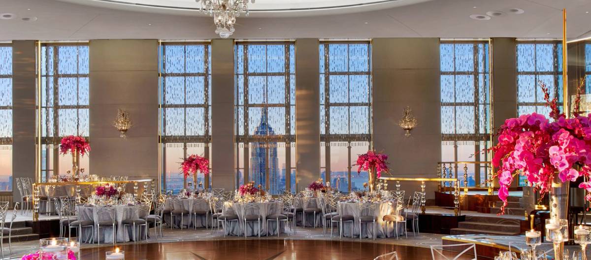 Historic private event space at Rainbow Room with NYC skyline views.