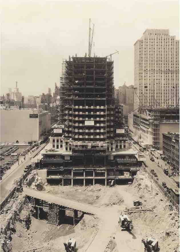 The early stage of the Rockefeller Center construction in 1932.